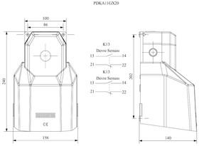 Педаль одиночная 2x(1НО+1НЗ) 2 скорости с защитным кожухом (алюм.) сер. цвета основание для рукояти (250В AC 4А) IP65 EMAS PDKA11GX20G