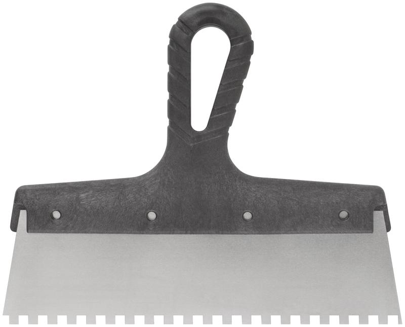 Шпатель фасадный зубчатый 250мм/зуб 6мм нерж. КУРС 06607