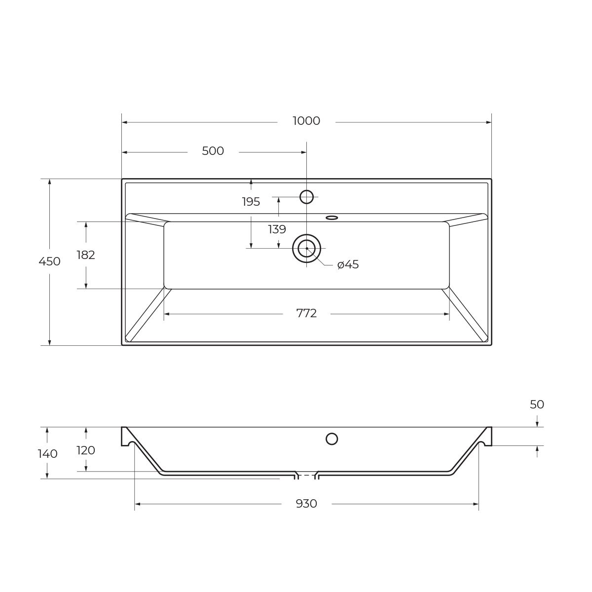 Раковина из литьевого мрамора BelBagno BB1000/450-LV-MR-AST