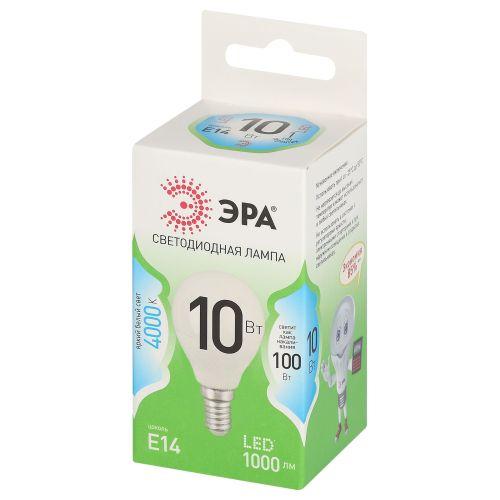 Лампа светодиодная GREEN LINE P45-10W-840-E14 GL 10Вт шар 4000К яркий свет бел. E14 Эра Б0067021