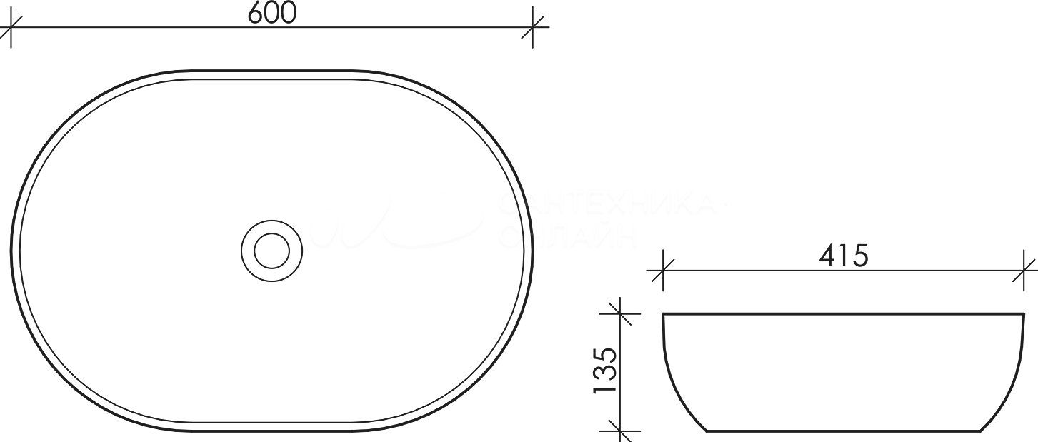 Раковина 60 см Ceramicanova Element CN5009