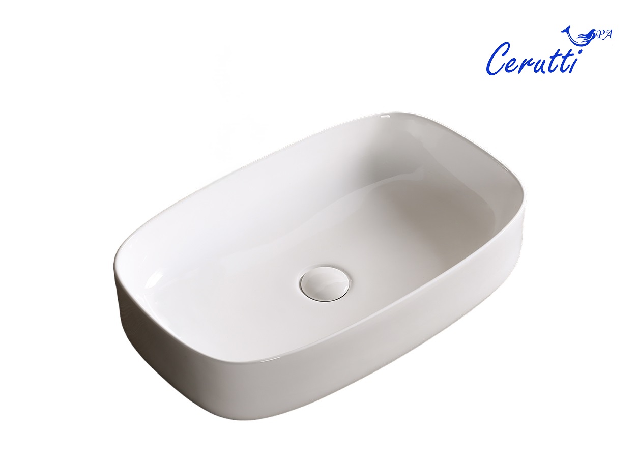 Раковина CR0045 накладная, белая, прямоугольная 590х370х130 Ceruttispa