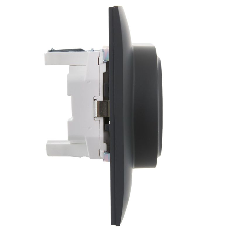 Розетка 2-м SKANDY 16А с заземл. без защ. шторок в сборе SK-R08G графит IEK SK-R21-16-K53-F