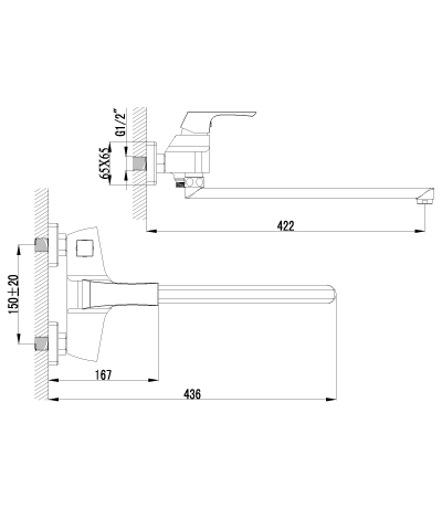 Смеситель для ванны Lemark Unit (LM4517C)