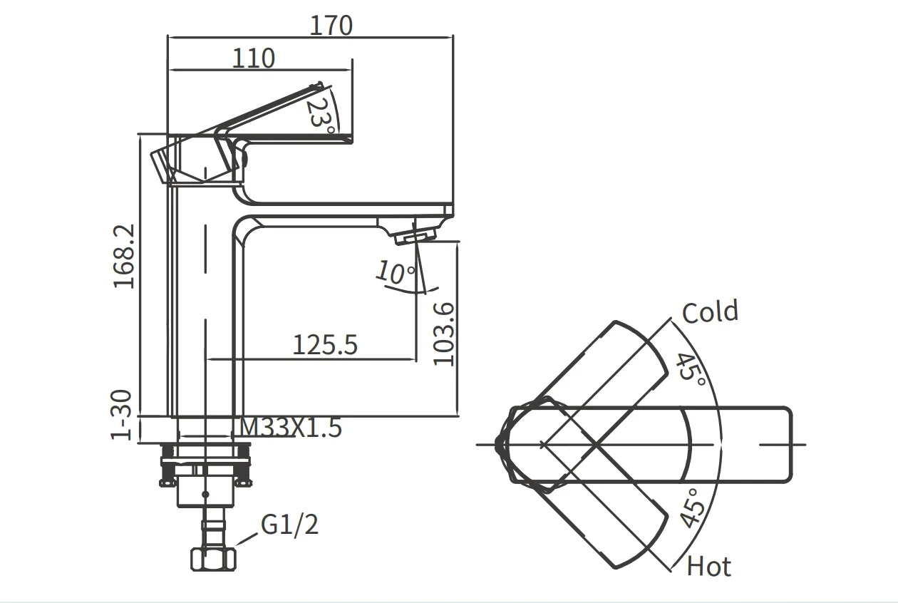 Смеситель для раковины ARROW AG4120, хром