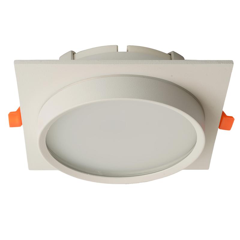 Светильник DL705 25Вт 230В GX70 IP44 потолочн. встраив. квадрат без лампы бел. FERON 51107