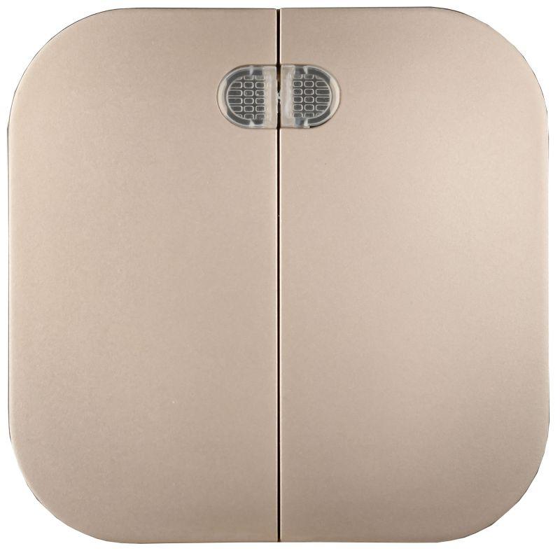 Выключатель 2-кл. ОП GLORY ВС20-2-1-ХШм 10А с индикацией шампань матов. IEK EVH21-K37M-10