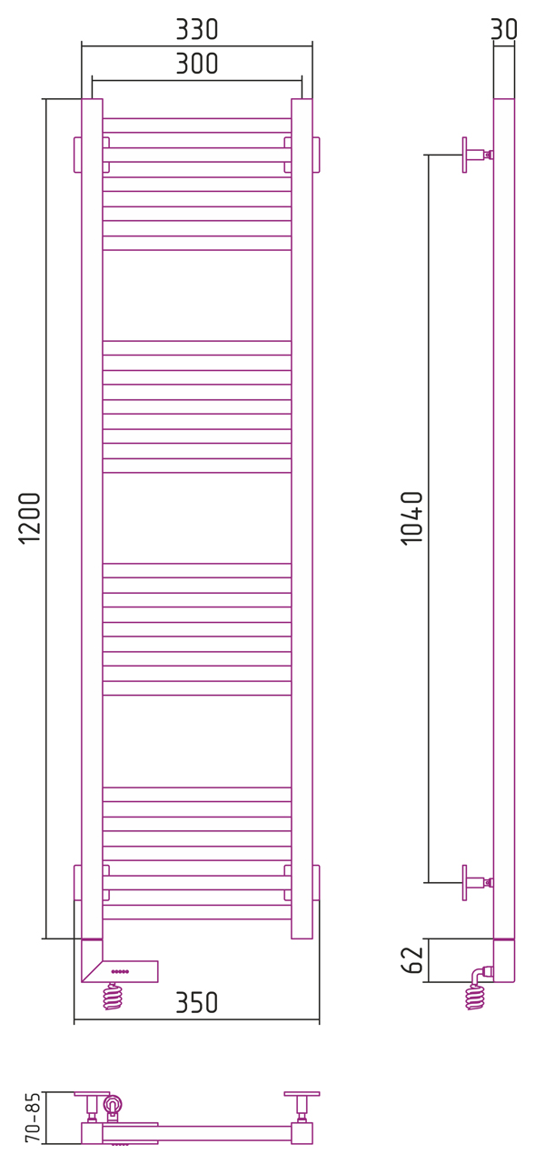 РЭБ "МОДУС 2.0" 1200х300 / МЭМ левый (Без покрытия) 00-5600-1230