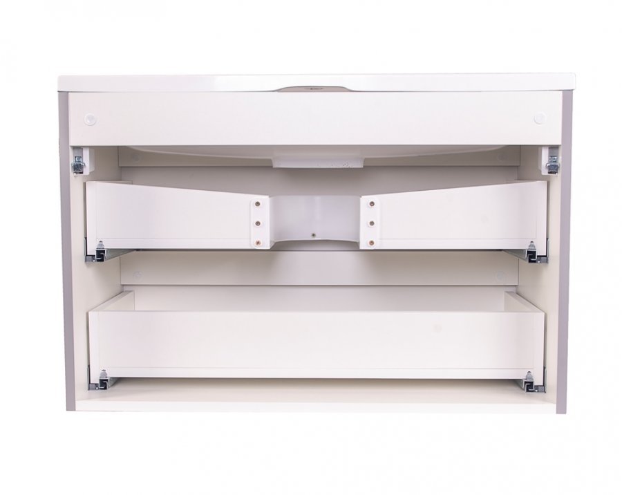 Тумба подвесная "Бергамо мини 90" (2 ящ.) Люкс антискрейтч серый, PLUS