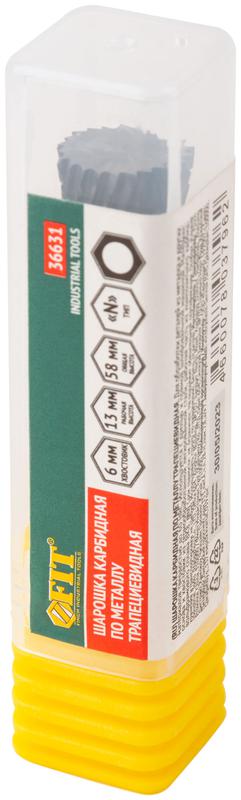 Шарошка карбидная штифт 6мм тип "N" трапециевидная 12х13х58мм FIT 36631