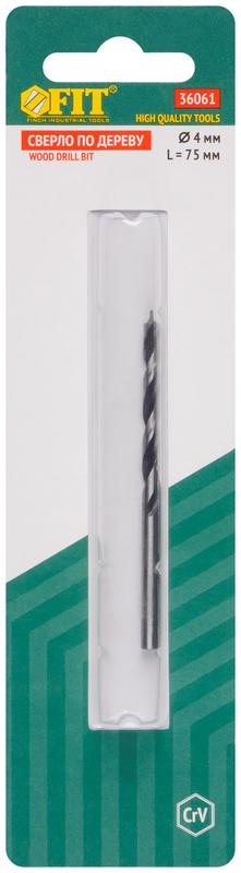 Сверло по дереву CrV Профи 4мм FIT 36061