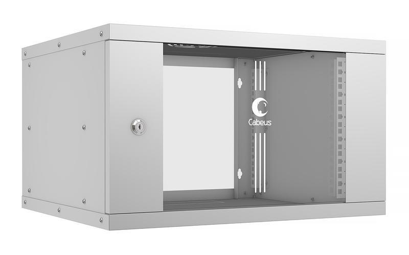 Шкаф телекоммуникационный настенный разборный LIGHT WSC-05D-6U55/45 19дюйм 6U дверь стекло сер. Cabeus 10170c