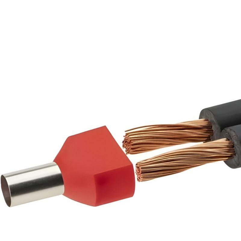 Наконечник-гильза двойная с изолир.фланцем 16кв.мм (НШВИ2) син. DKC IFD2-16-14BL