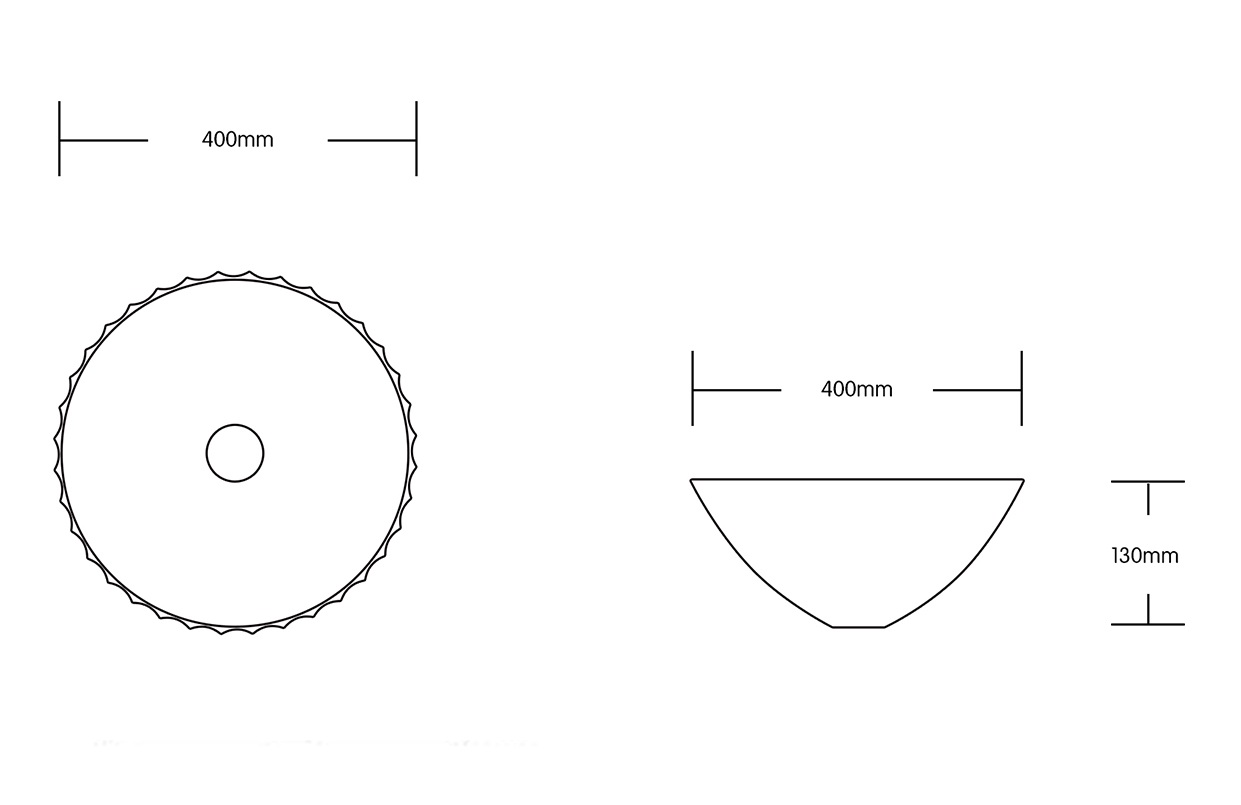 Раковина CR3301B накладная, белая, круглая 400х400х130 Ceruttispa