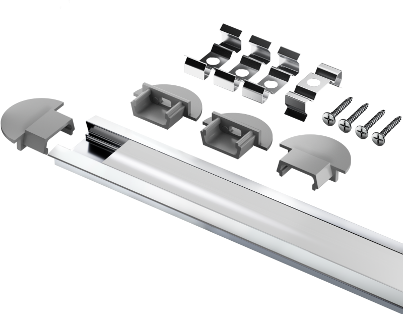 Профиль алюминиевый 95 328 NPR-03-SET врезной с рассеивателем (поликарбонат) для СД ленты NAVIGATOR 95328