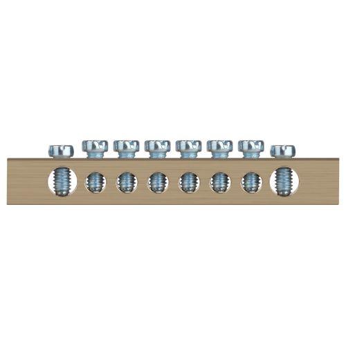 Шина NO-122-21 PEN "земля-ноль" 8х12мм 8/2 крепеж по краям латунь ЭРА Б0047236