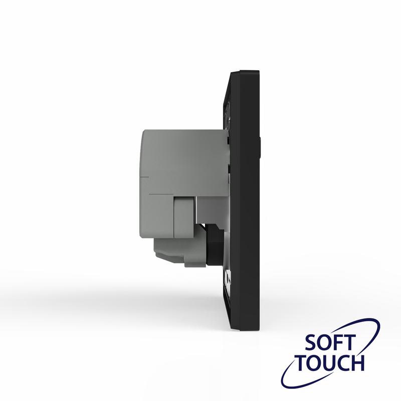 Розетка 1-м СП Pixel IP20 с заземл. с 2-мя заряд. устр. USB тип A+C механизм карбон TOKOV ELECTRIC TKE-PX-R1U2AC-C14