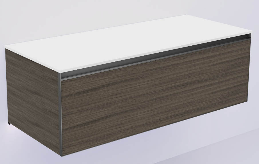 QUATRO 1 120CM тумба OAK ANTHRACITE профиль ANTHRACITE + внутр. подсв.