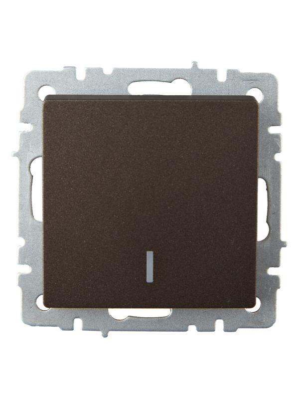Выключатель проходной 1-кл. СП BRITE ВС10-1-7-БрТБ 10А с индик. механизм бронза IEK BR-V12-1-10-K45