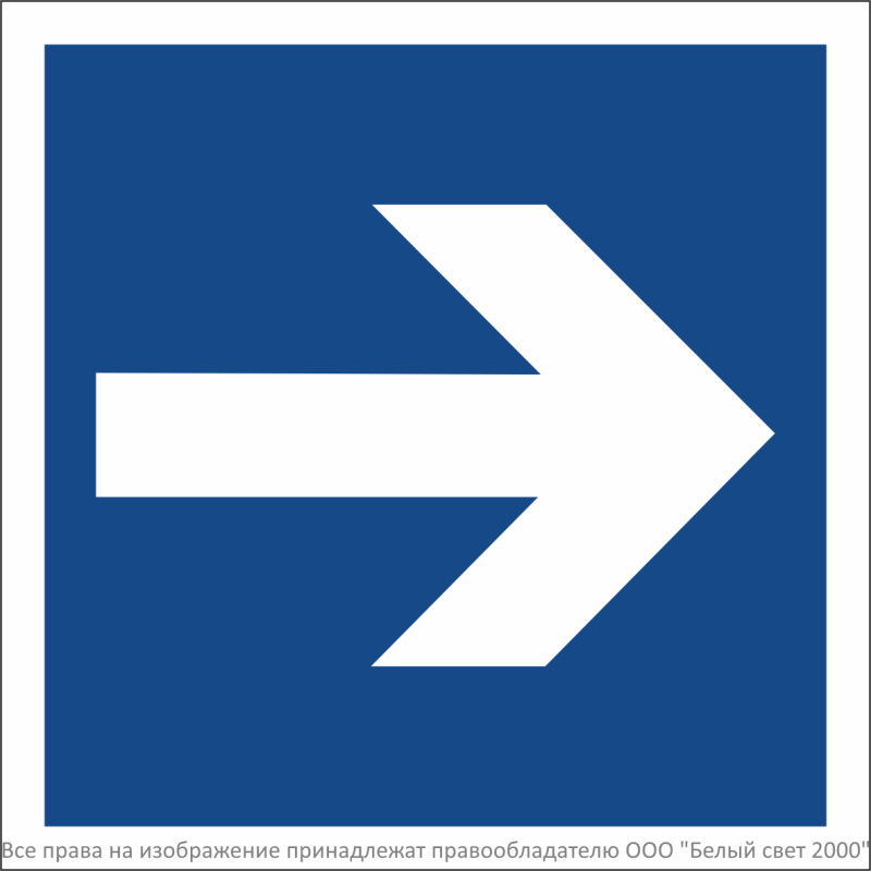 Знак безопасности BL-2020B.N20"Направляющая стрелка" Белый свет a23013