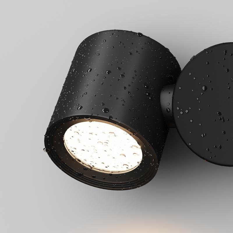 Светильник Wall Street 1х50Вт GU10 IP54 бра настен. Maytoni O010WL-01B