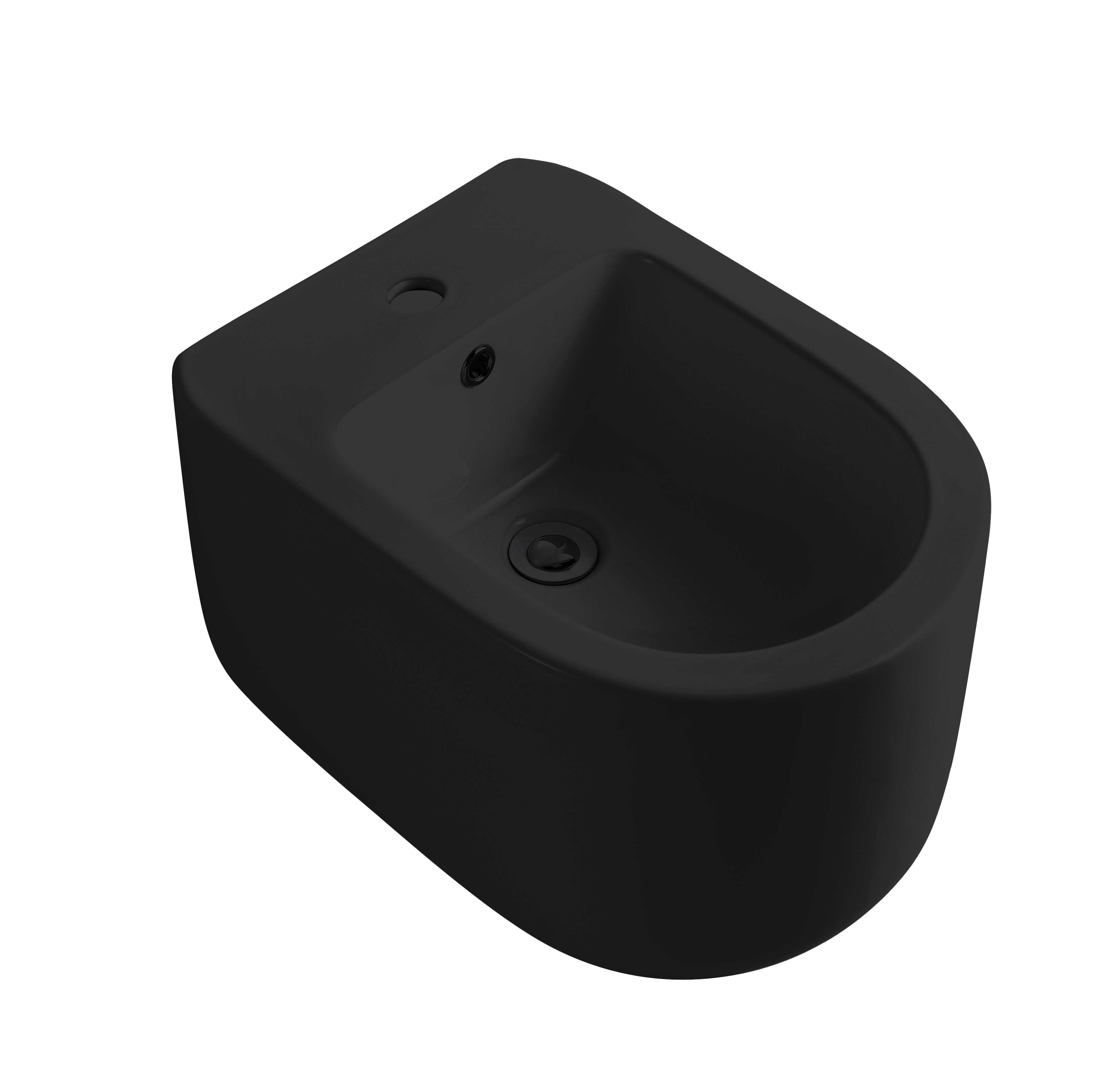 Flow подвесной унитаз матовый черный с крышкой
