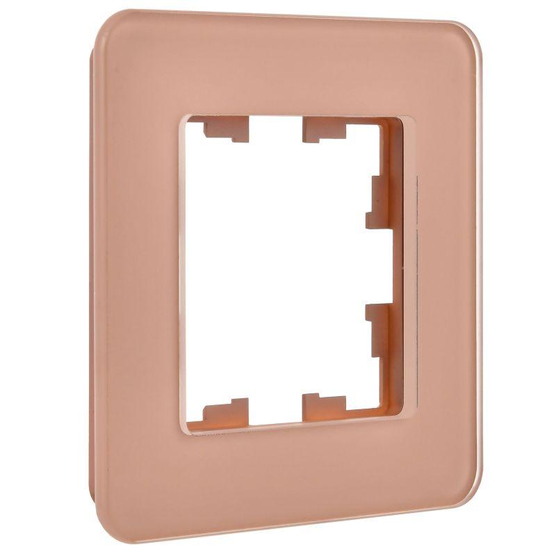 Рамка 1-м BRITE РУ-1-2-Бр стекло дым. RE IEK BR-M12-G-41-K97