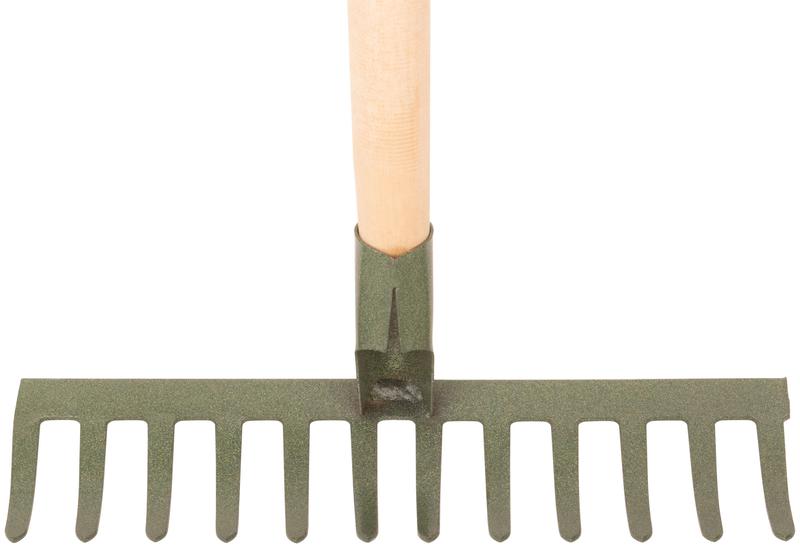 Грабли прямой зуб 12 зубьев с деревянным черенком КУРС 76961