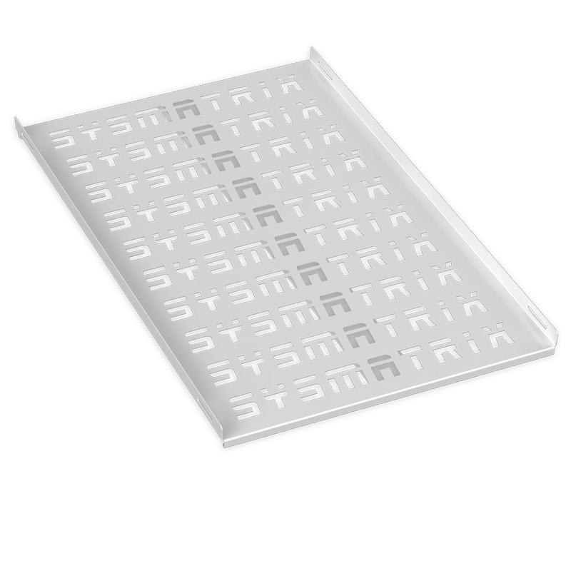 Полка стационарная перфорир. 19дюйм Г=750мм для напольн. шкафов глубиной 1000мм усиленная до 120кг RAL 7035 сер. SYSMATRIX SH 9103.700