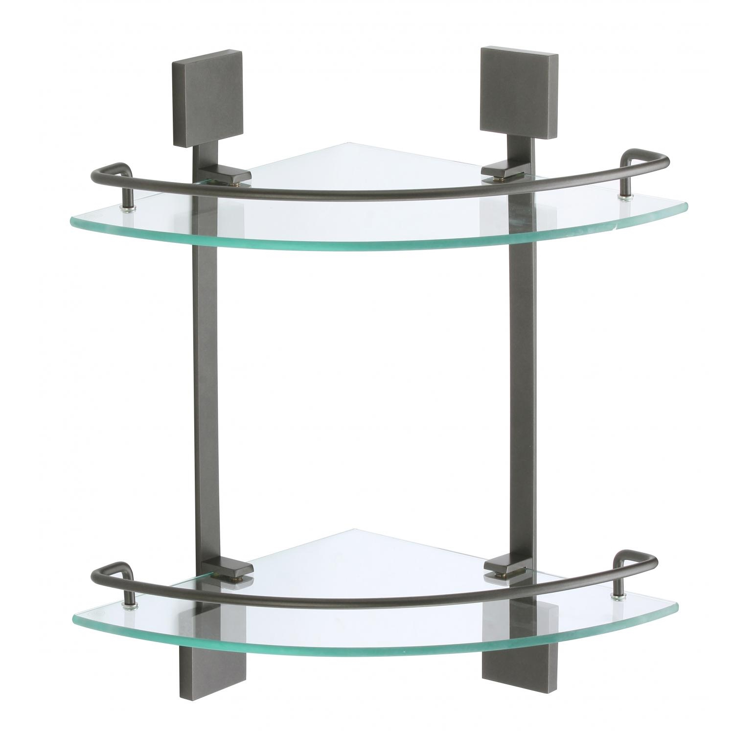 Полка угловая стеклянная Savol S-065322Q, графит