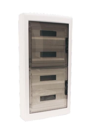 Корпус щита распределительного для модульного оборудования 72M(18х4) навесной прозр. затемненная дверца Cetinkaya Pano CP30972