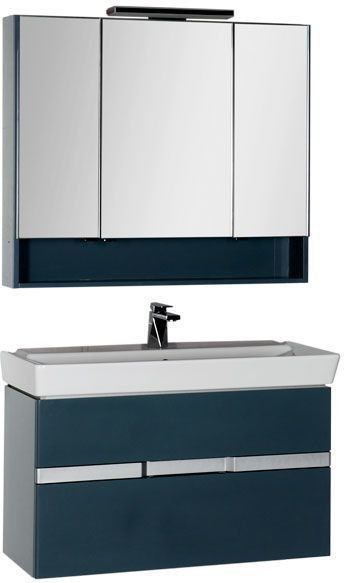 Комплект мебели Aquanet Виго 100 сине-серый