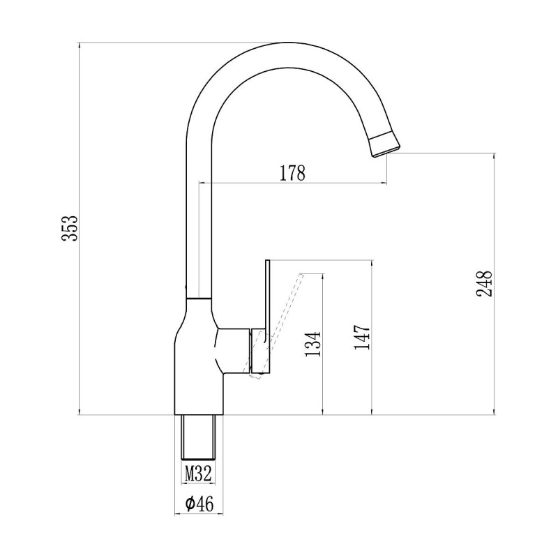 Смеситель для кухни Savol S-601816H, черный