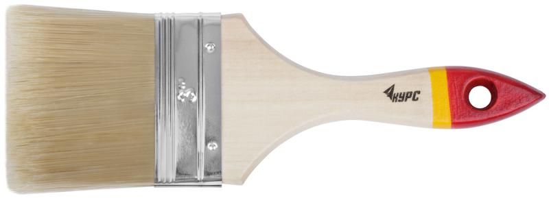 Кисть флейцевая "Модерн" 3дюйм (75мм) искусственная щетина деревянная ручка КУРС 00867