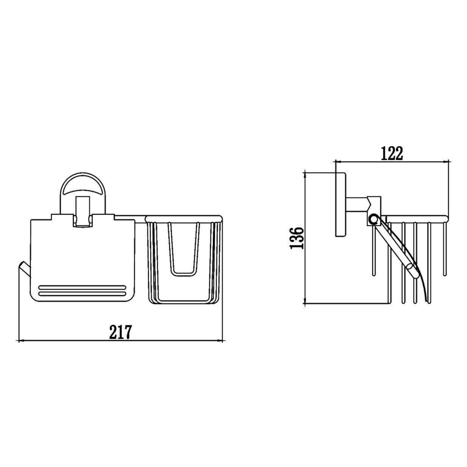 Держатель для туалетной бумаги и освежителя Savol S-L07051, хром