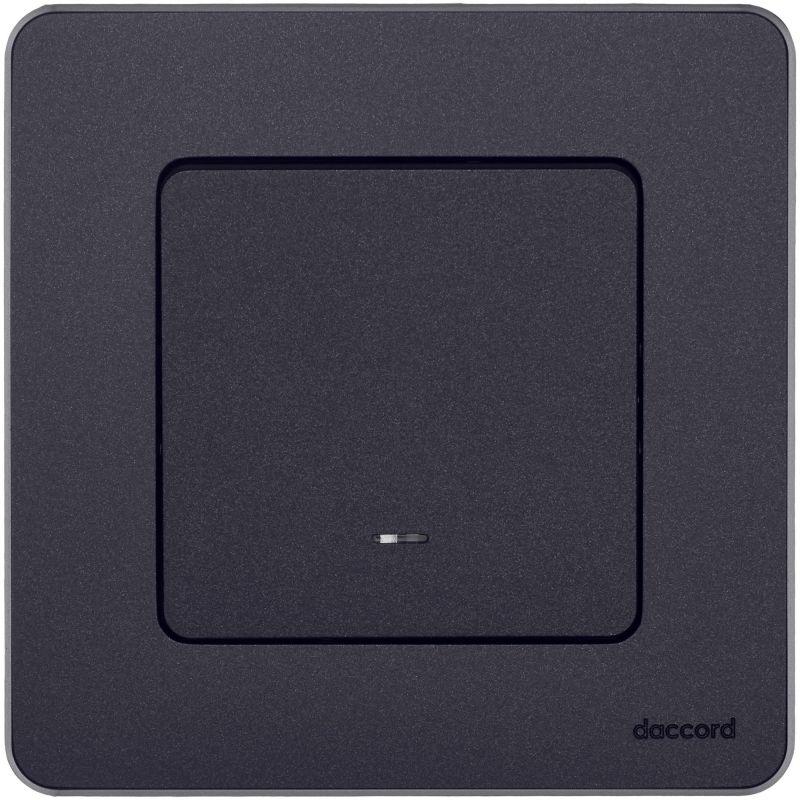 Переключатель 1-кл. Inspiria 10А IP20 250В 10AX с подсветкой/индикацией механизм антрацит IEK 673663