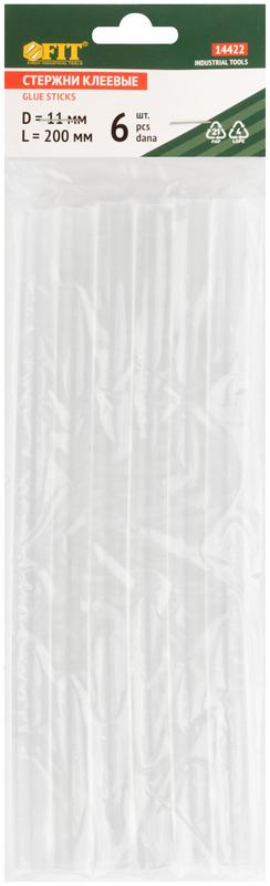 Стержень клеевой 11х200мм бесцвет. (уп.6шт) FIT 14422