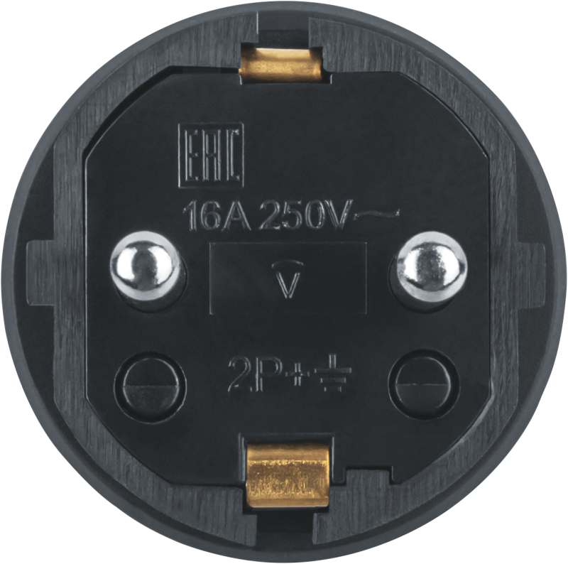 Вилка прямая 61 368 NCA-PLR02-16A-E-IP44-BL с заземл. каучук черн. Navigator 61368