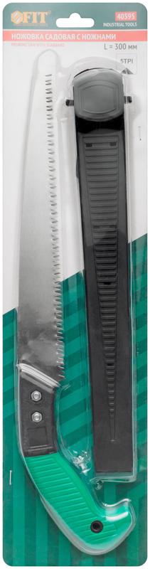 Ножовка садовая с ножнами крупный зуб 5 TPI 3D заточка 300мм FIT 40595