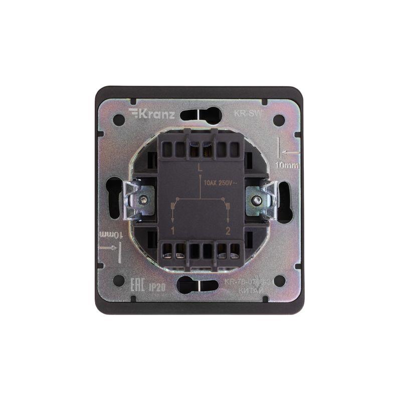 Выключатель 2-кл. СП ROUND MIELE 10А оникс Kranz KR-78-0706-3