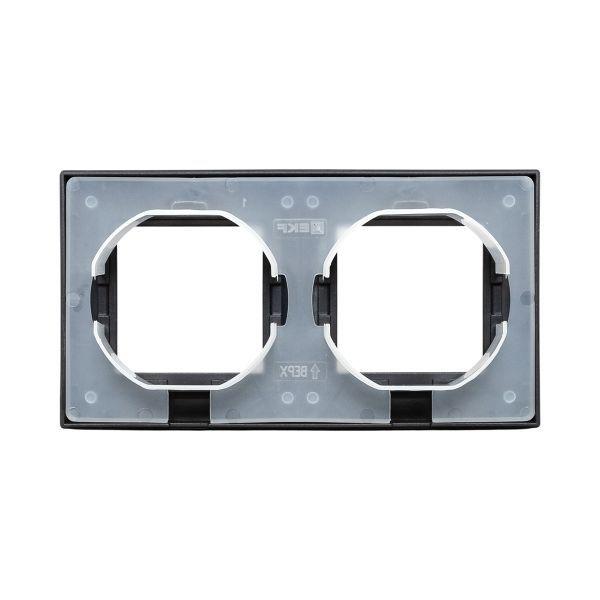 Рамка 2-м Эпика IP44 пластик черн. EKF UP1-FPB-02-44