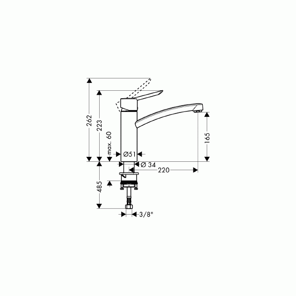 Смеситель Hansgrohe Focus 31806800 для кухни