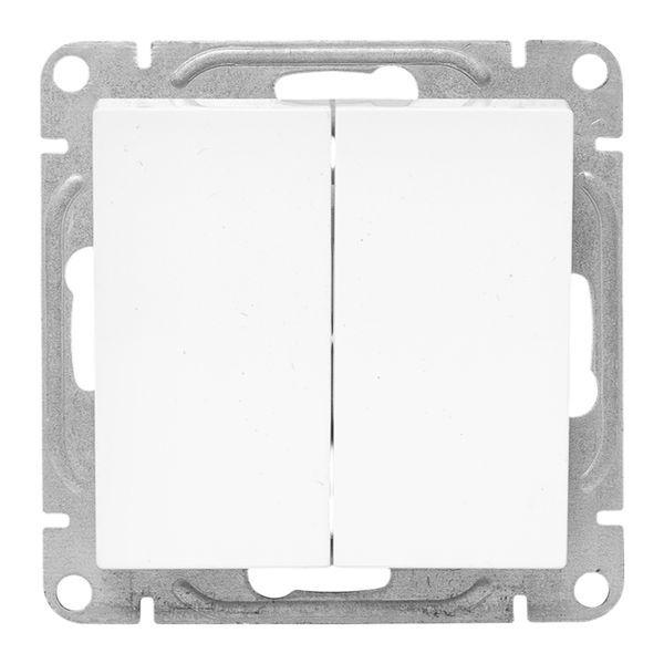 Выключатель кнопочный 2-кл. СП Эпика механизм бел. EKF UP1-SWW-23