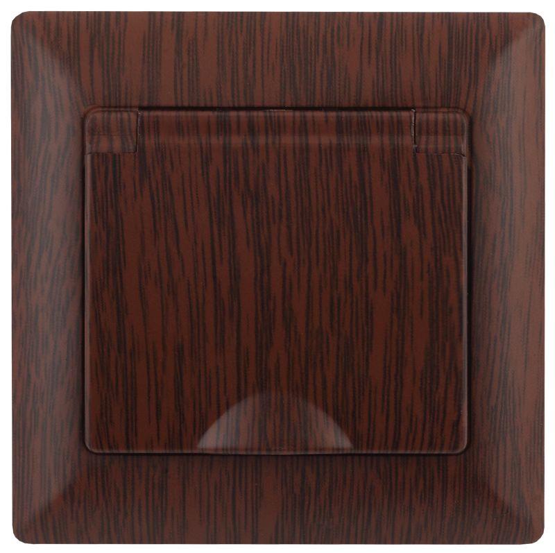 Розетка 1-м СП Solo 4-203-10 16А 250В IP20 2P+E Schuko с заземл. защ. крышка венге Intro Б0053663