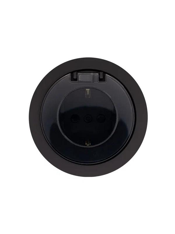 Розетка 1-м СП OSEN IP44 с заземл. с крышкой ПБТ механизм черн. бархат LEZARD 743-4288-123BIPCH