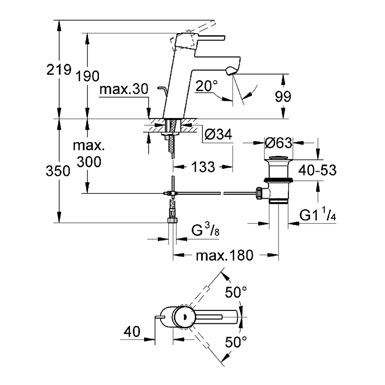 Смеситель Grohe Concetto 23451001 для раковины