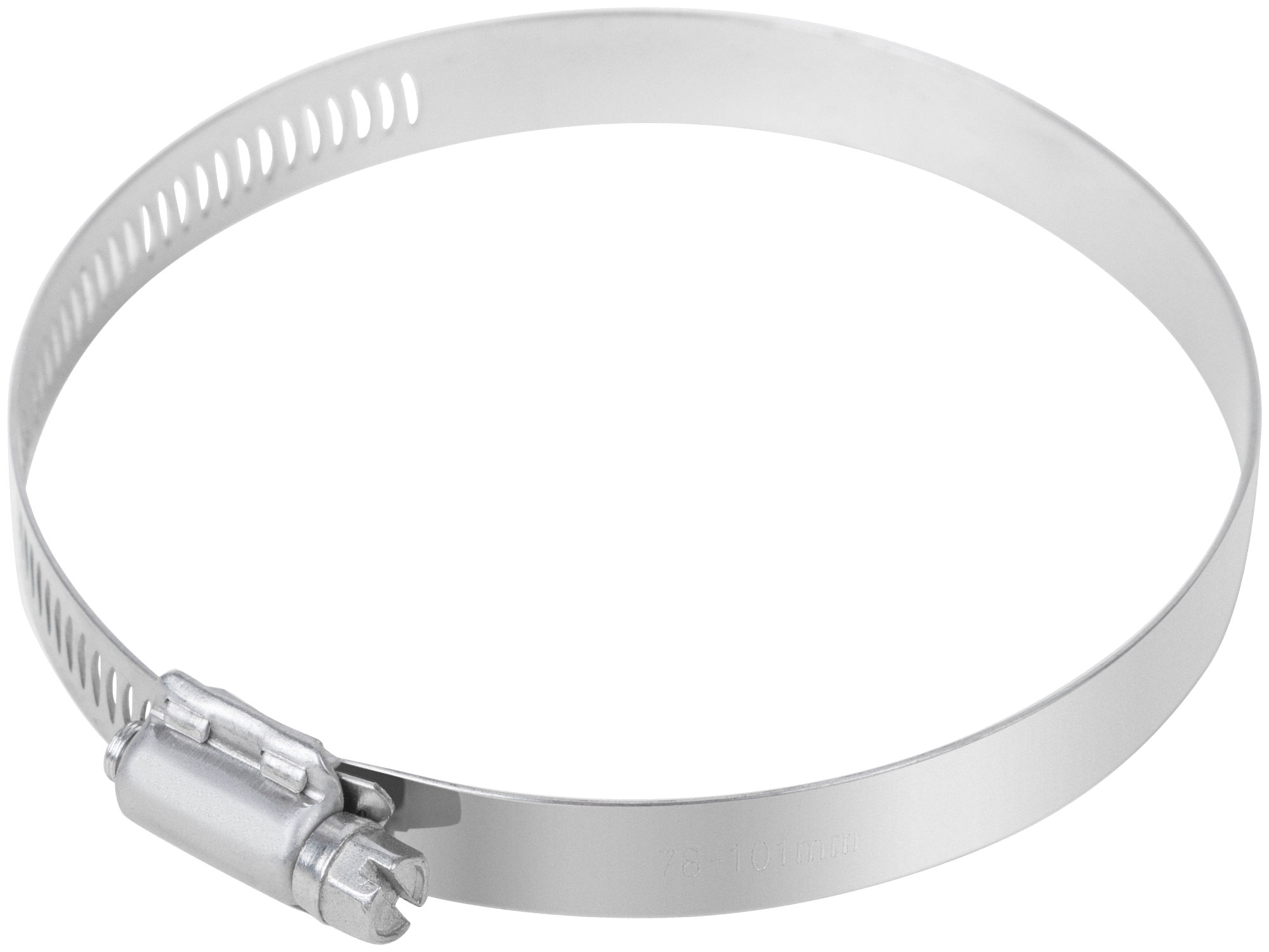 Хомут обжимной просечной, ширина 12,7 мм, нерж.сталь  78-101 мм