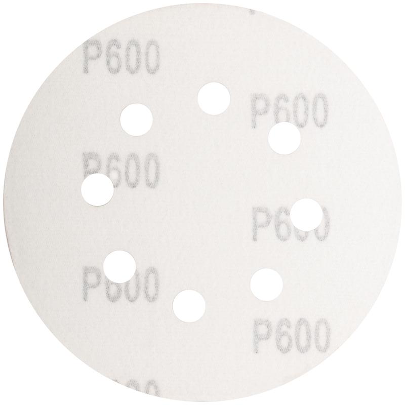 Круг шлифовальный с отверстиями (липучка) 125мм Р 600 алюм./оксидные (уп.5шт) КУРС 39793