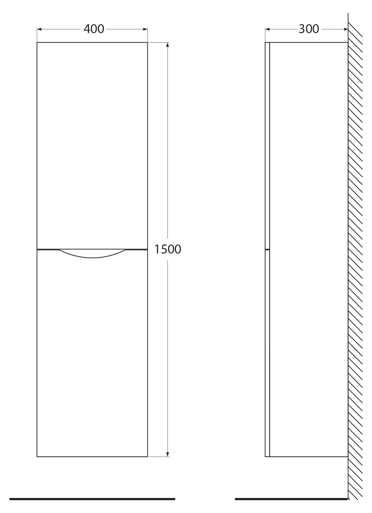 Шкаф подвесной BelBagno ANCONA-N-1500-2A-SC-BL-L Bianco Lucido