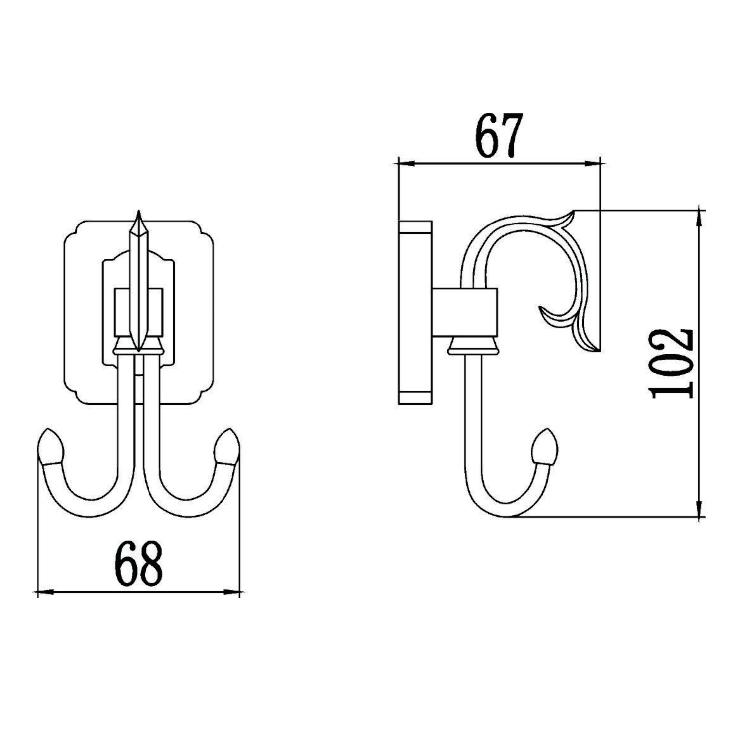 Крючок для ванной комнаты Savol S-006454, бронза